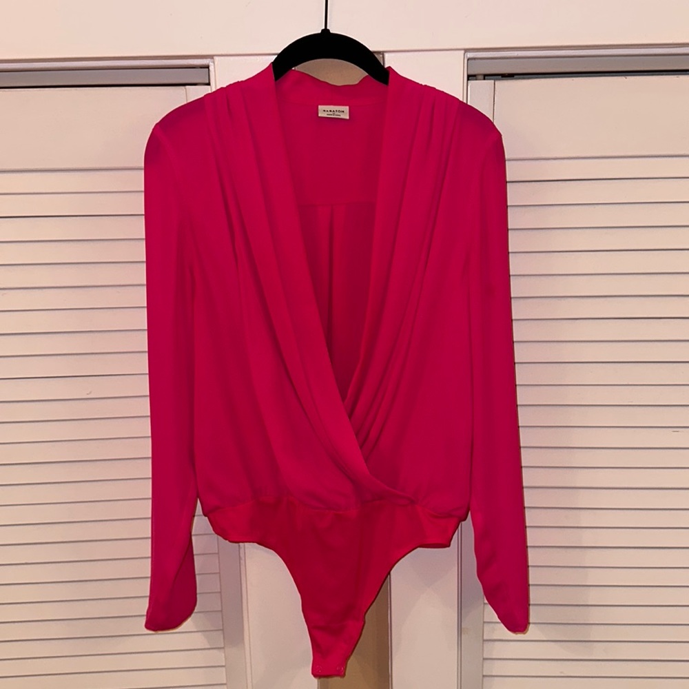Aritzia Babaton Longsleeve Wrap Bodysuit